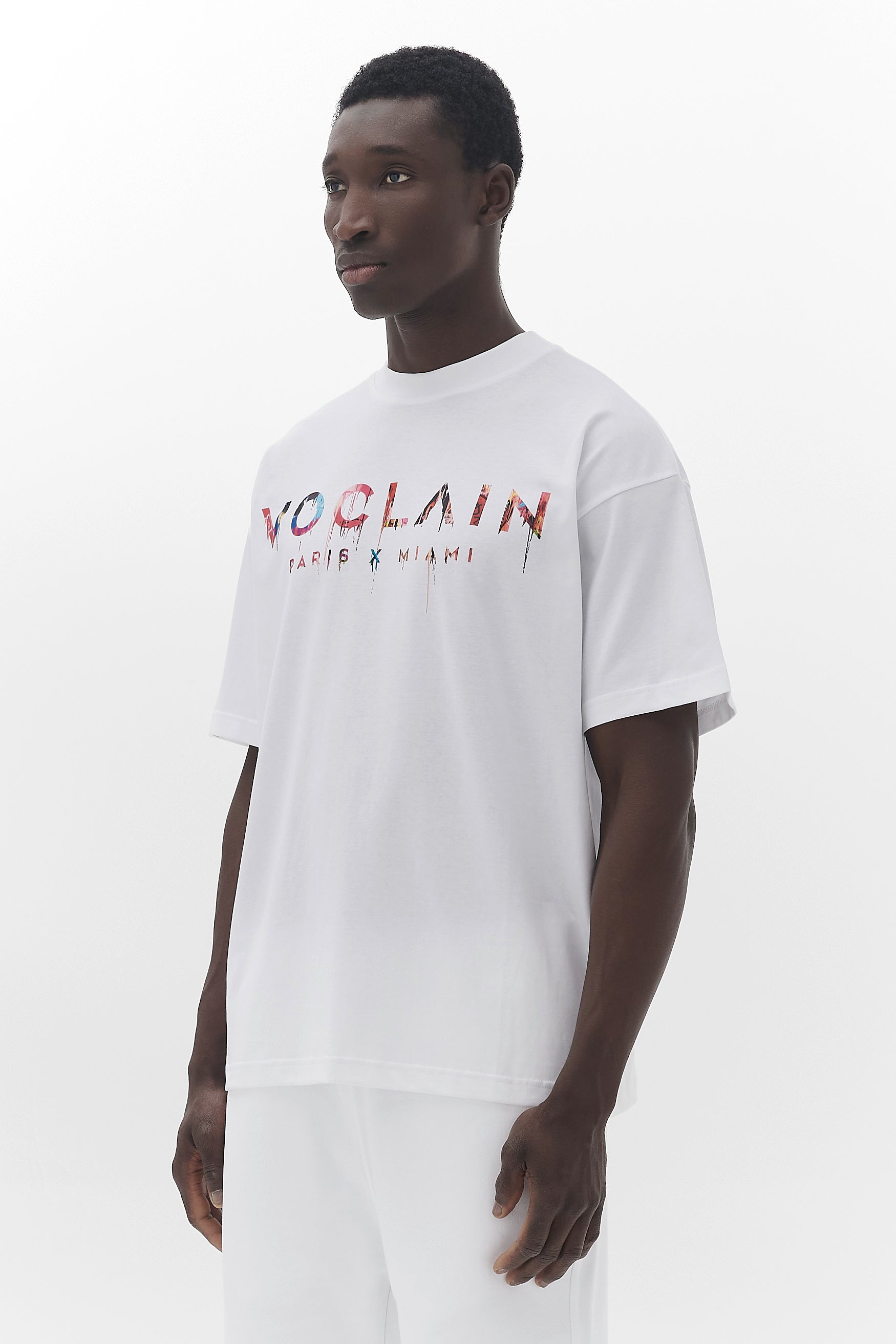 Voclain T-Shirt Oversized White - Graffiti Drip Paris X Miami