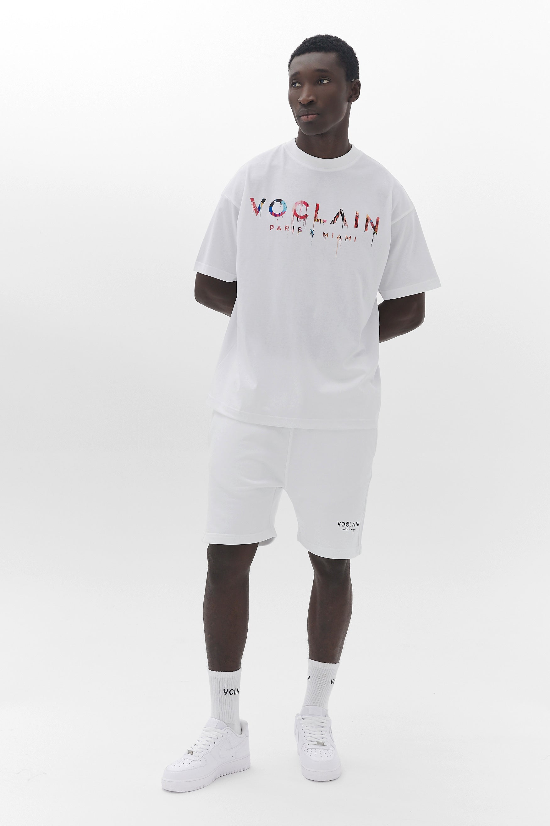 Voclain T-Shirt Oversized White - Graffiti Drip Paris X Miami