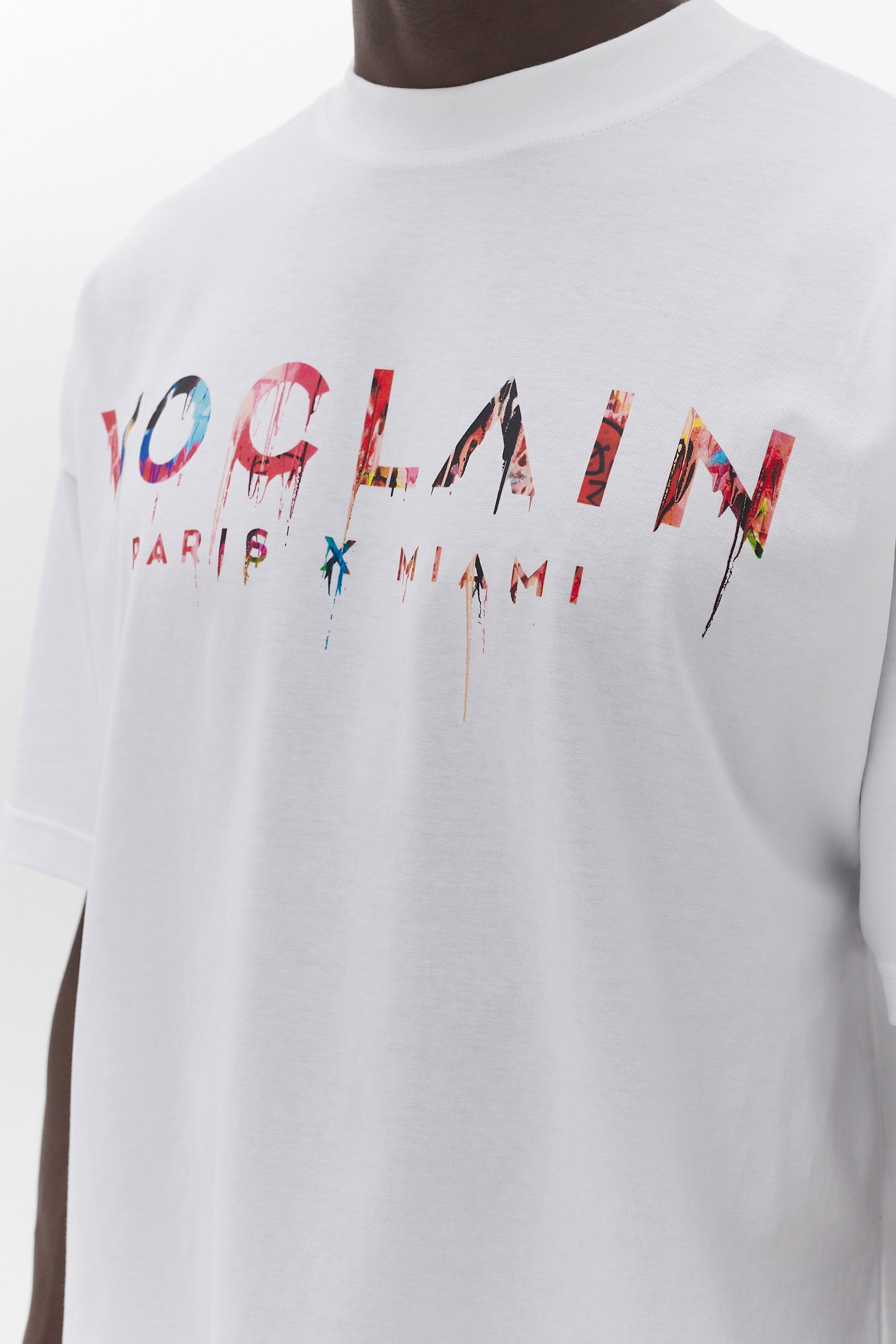 Voclain T-Shirt Oversized White - Graffiti Drip Paris X Miami