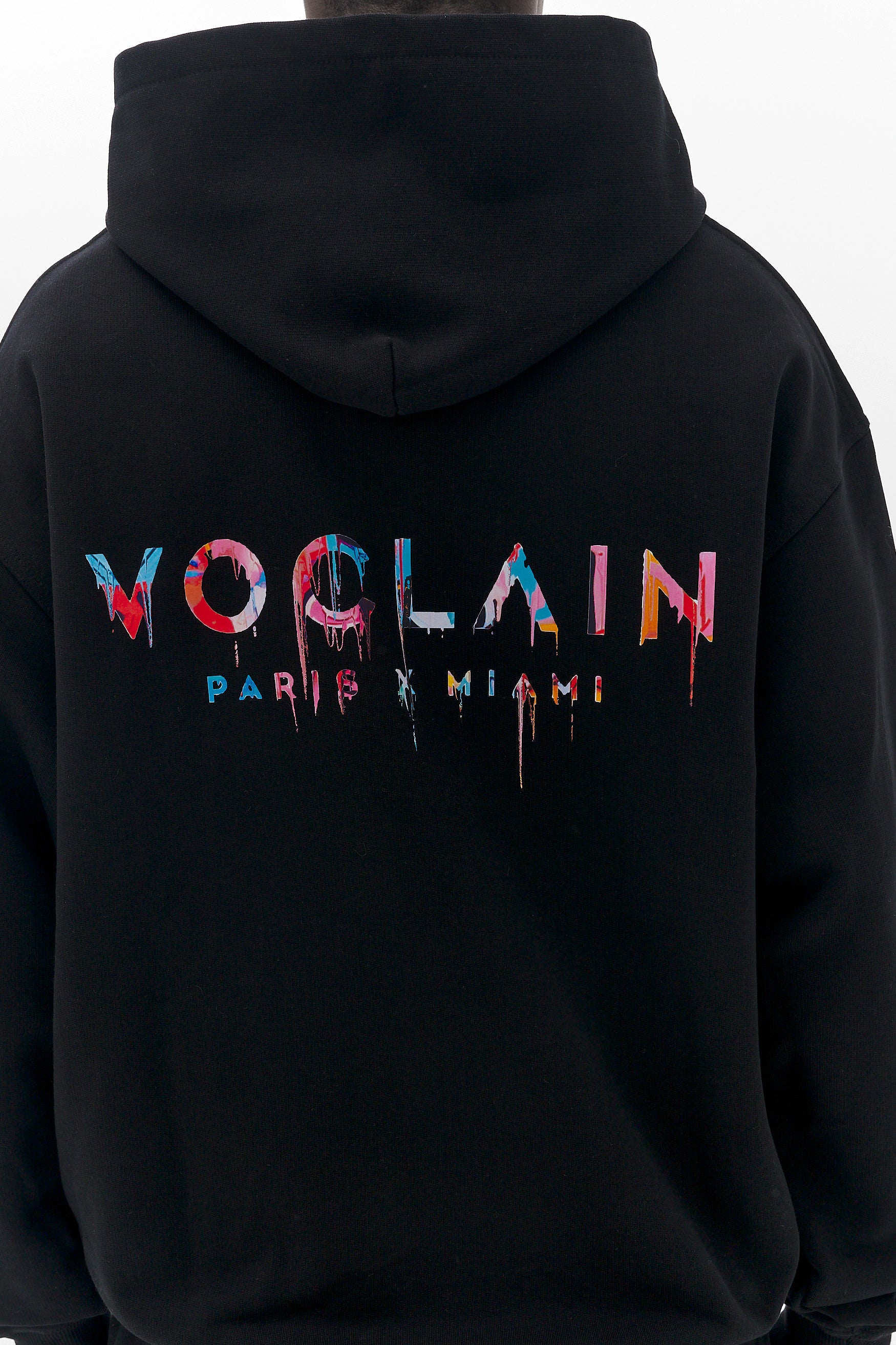 Voclain Hoodie Oversized Black - Graffiti Drip Paris X Miami