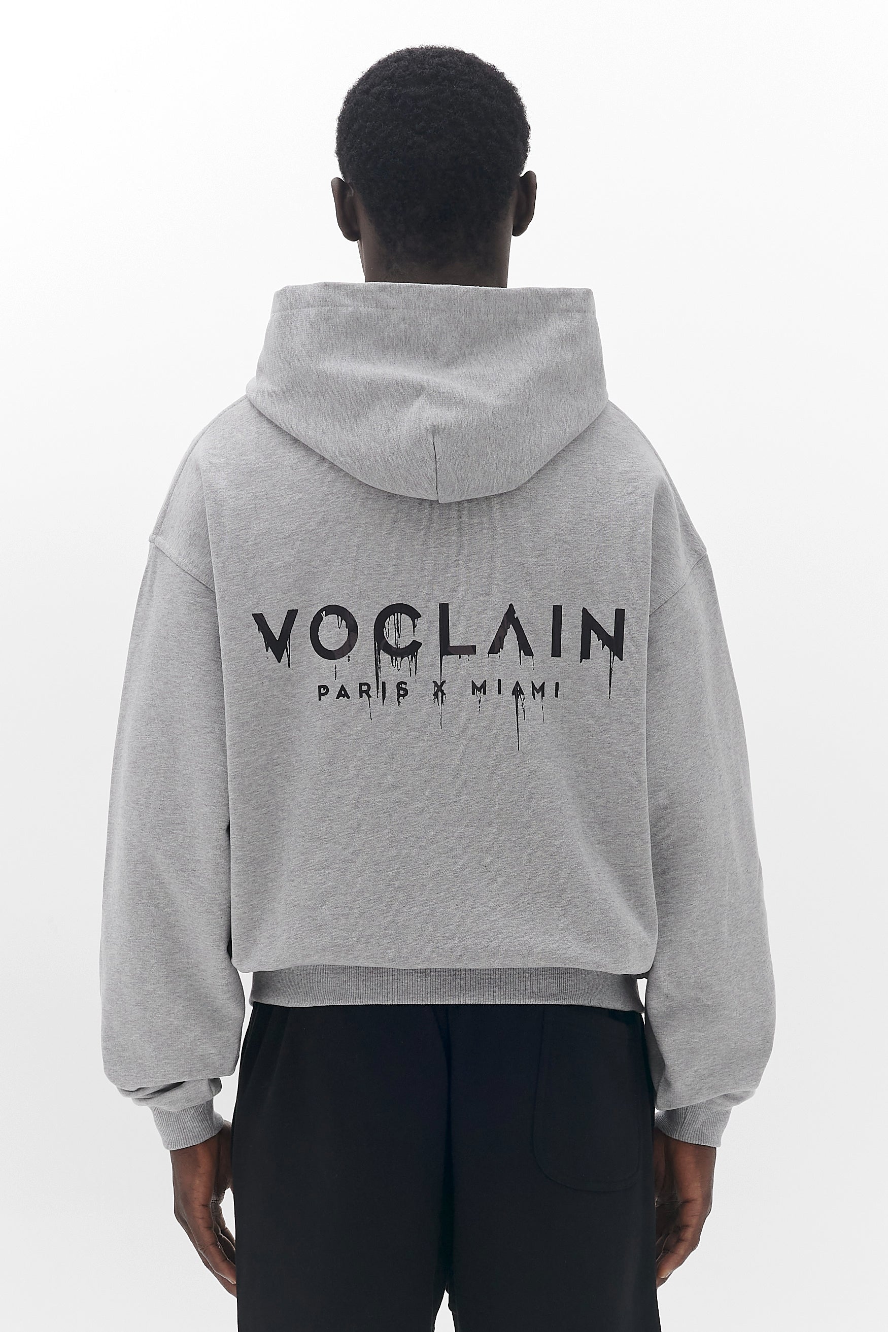 Voclain Hoodie Oversized Gray - Graffiti Drip Paris X Miami
