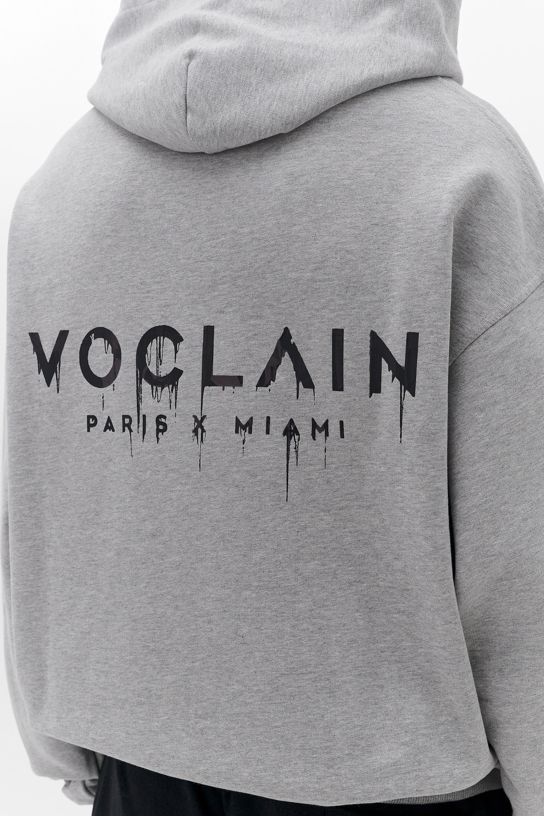 Voclain Hoodie Oversized Gray - Graffiti Drip Paris X Miami
