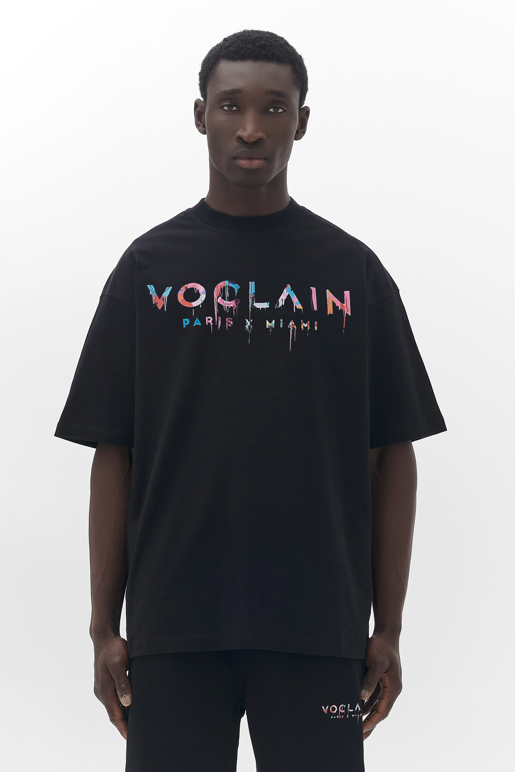 Voclain T-Shirt Oversized Black - Graffiti Drip Paris X Miami