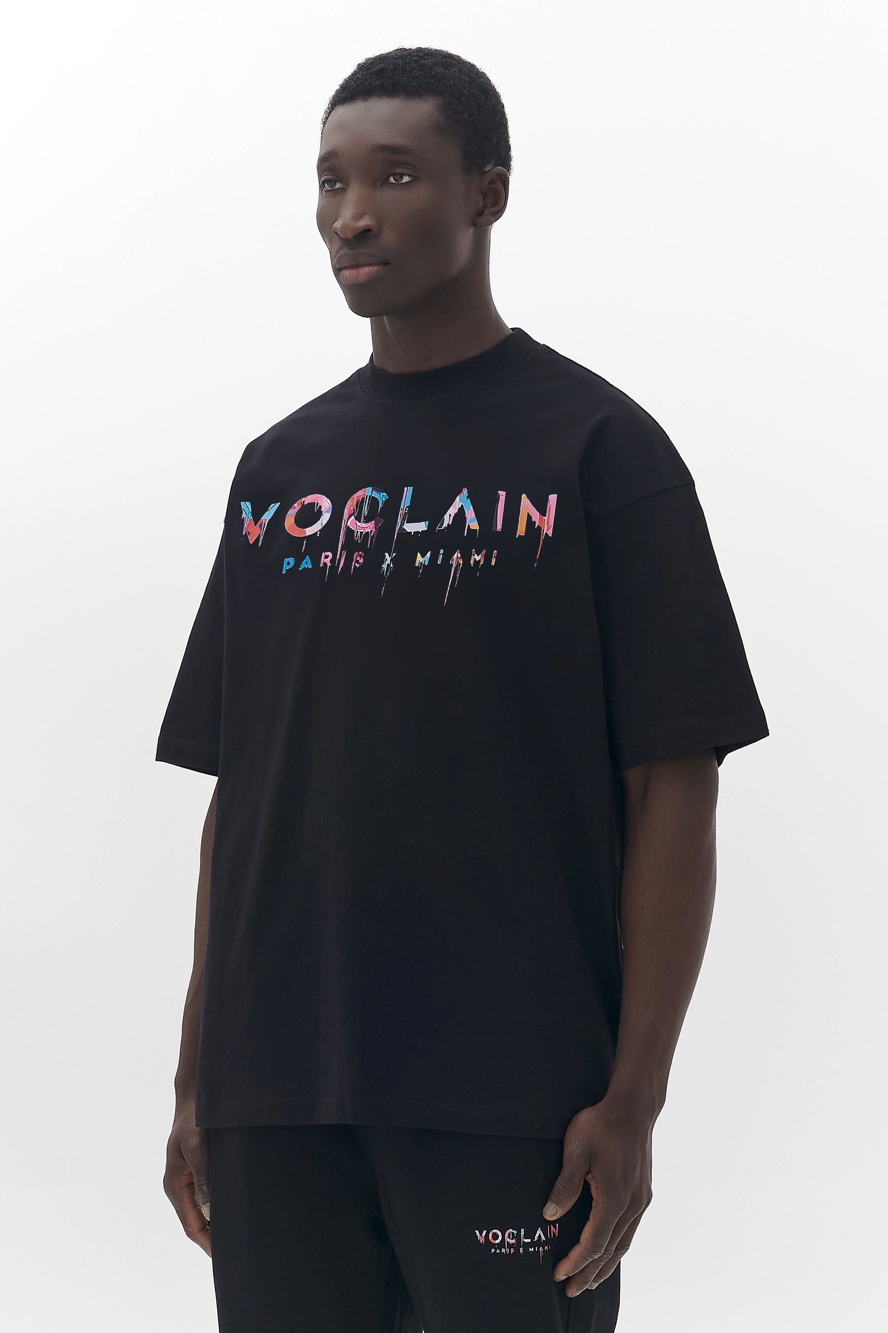Voclain T-Shirt Oversized Black - Graffiti Drip Paris X Miami
