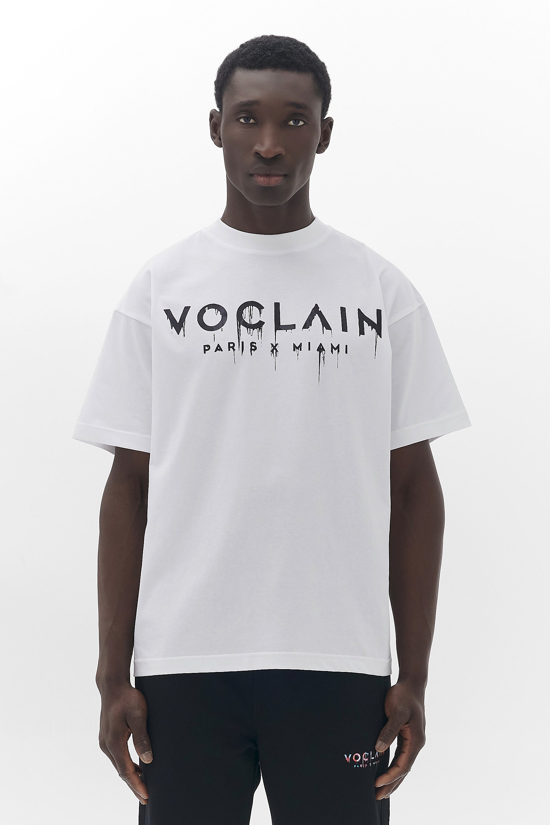 Voclain T-Shirt Oversized White / Gray - Graffiti Drip Paris X Miami