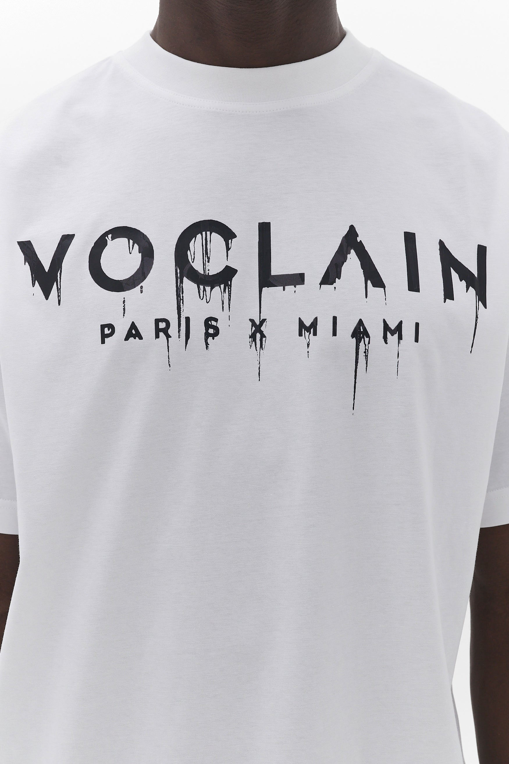 Voclain T-Shirt Oversized White / Gray - Graffiti Drip Paris X Miami
