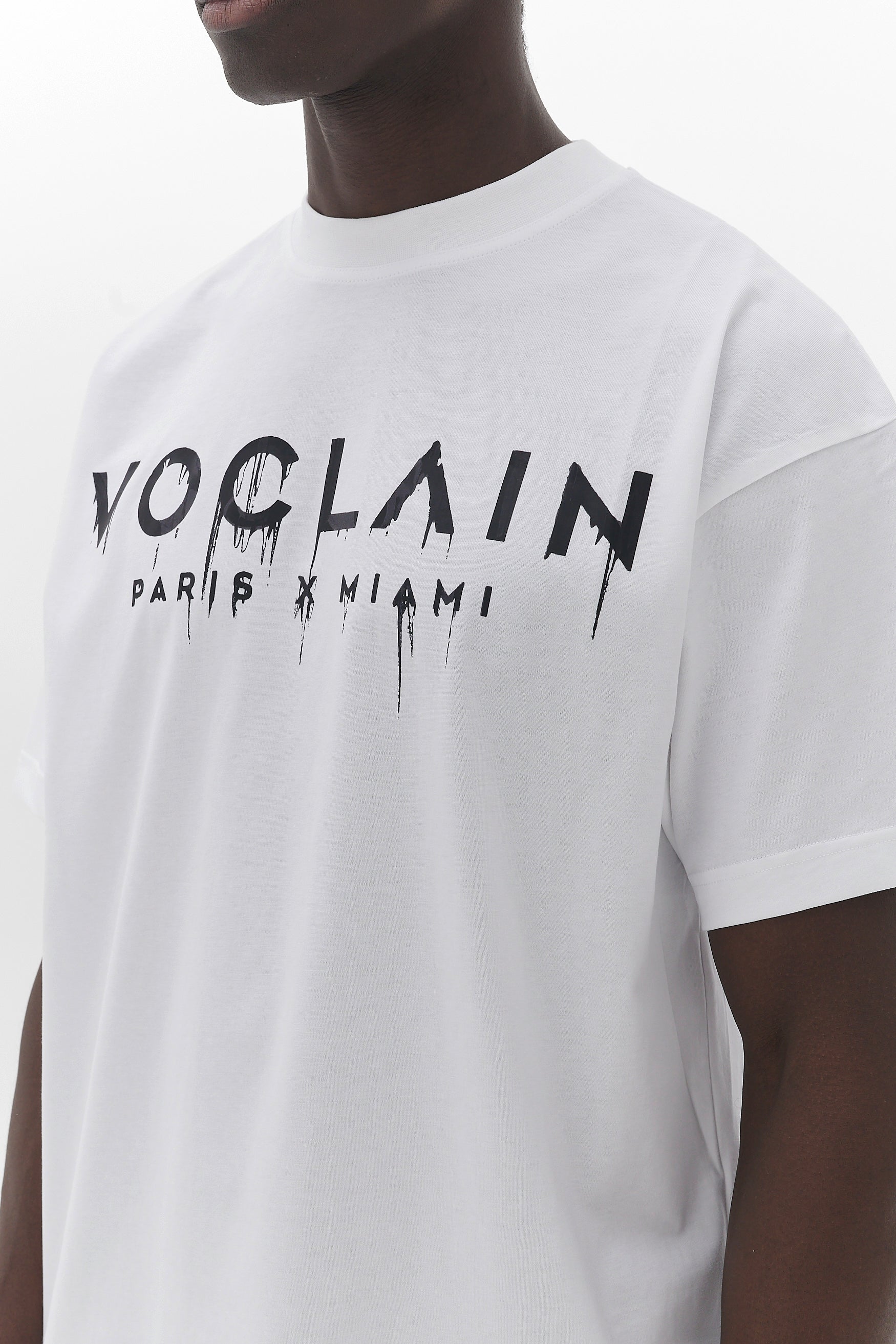 Voclain T-Shirt Oversized White / Gray - Graffiti Drip Paris X Miami