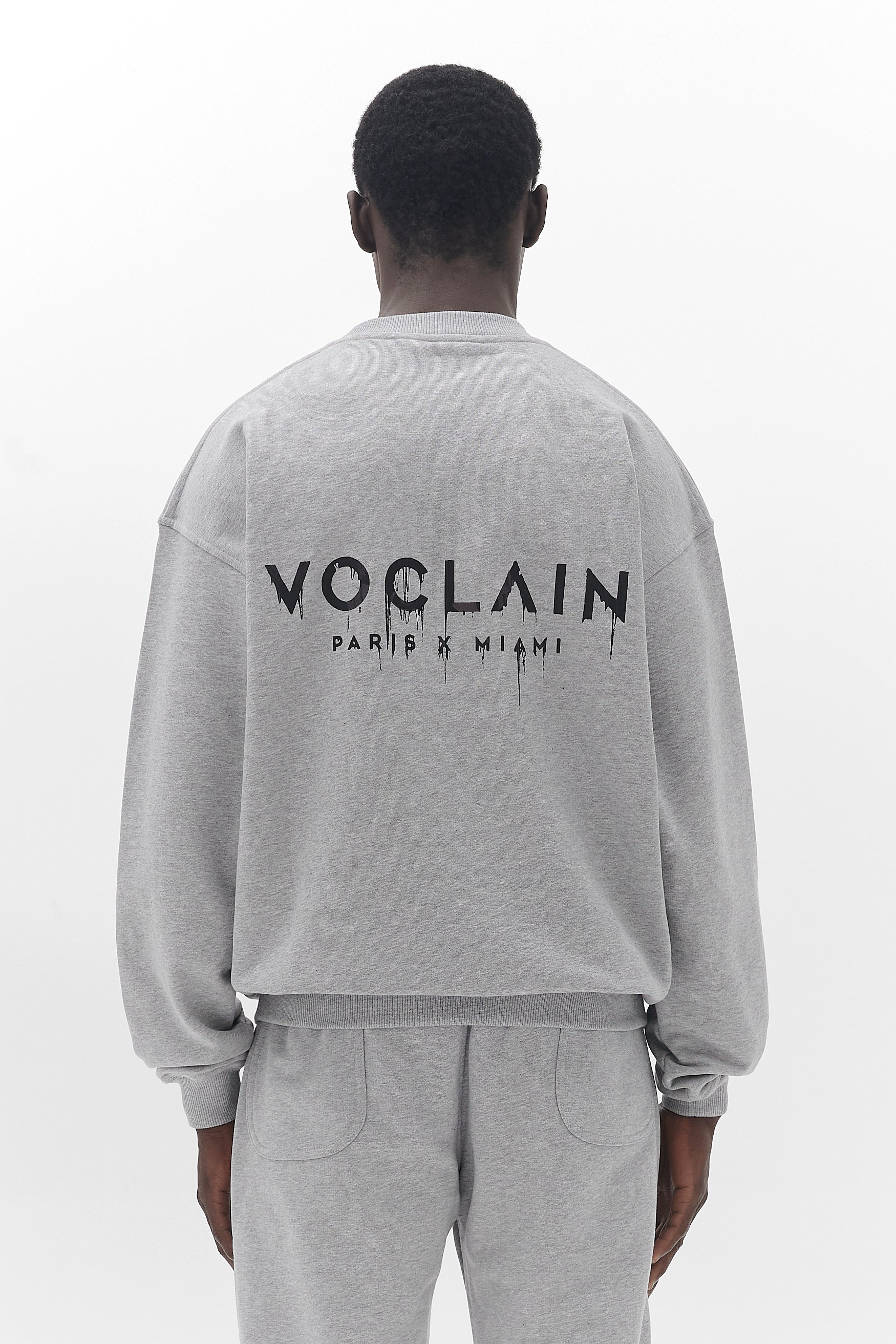 Voclain Sweater Oversized Gray - Graffiti Drip Paris X Miami