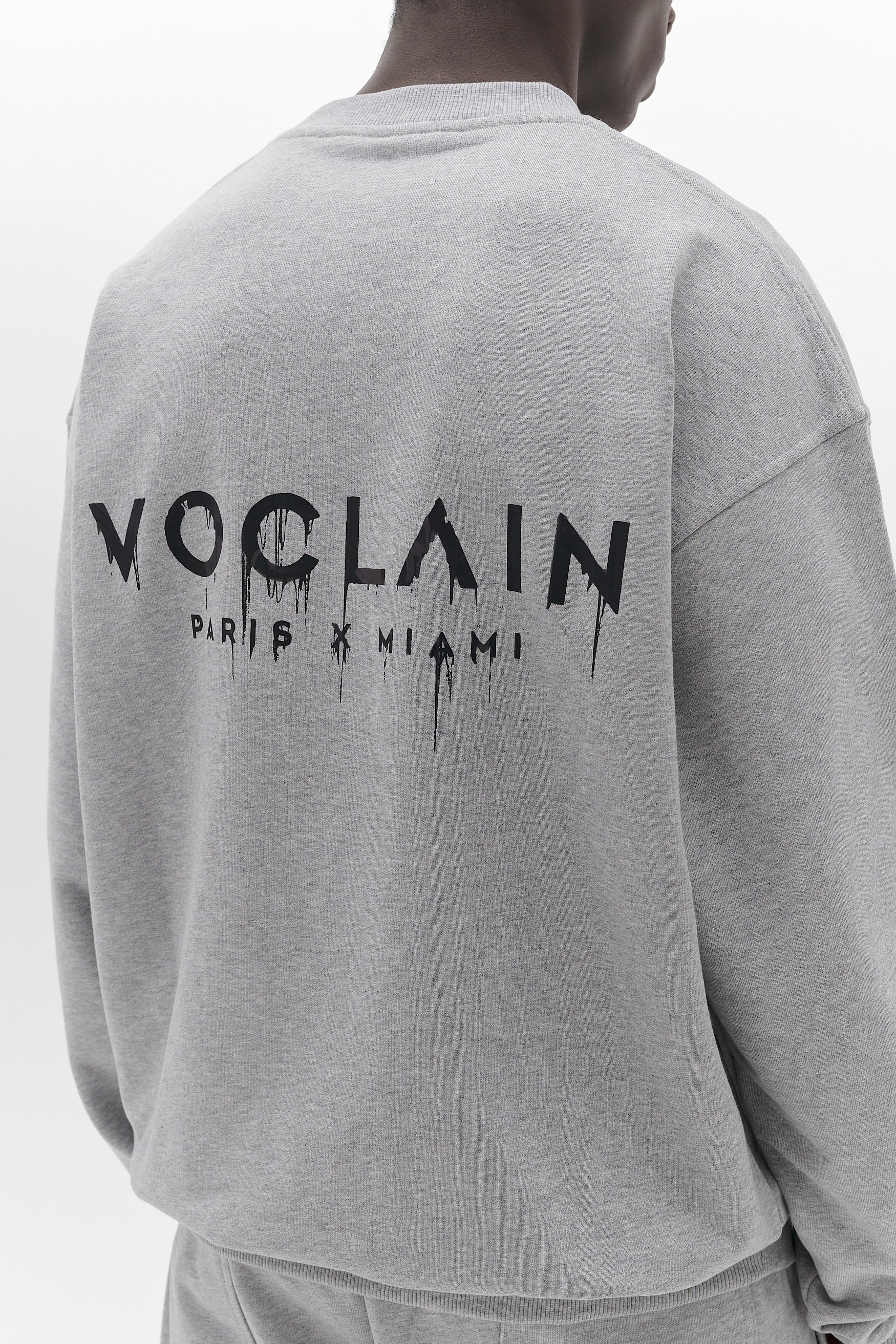 Voclain Sweater Oversized Gray - Graffiti Drip Paris X Miami