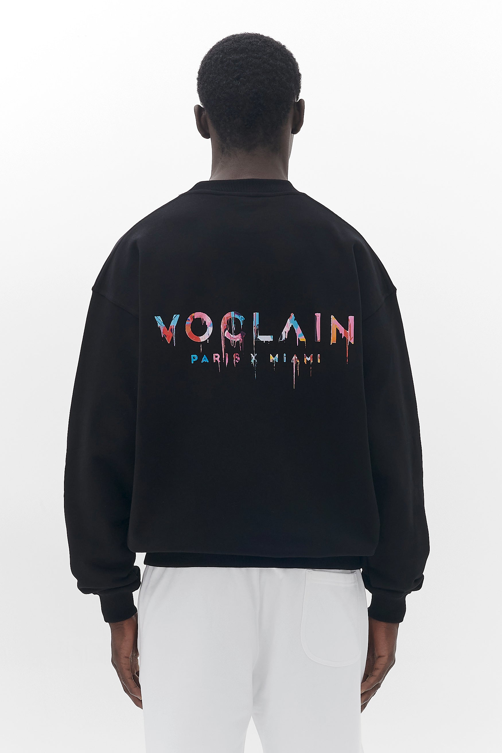 Voclain Sweater Oversized Black - Graffiti Drip Paris X Miami