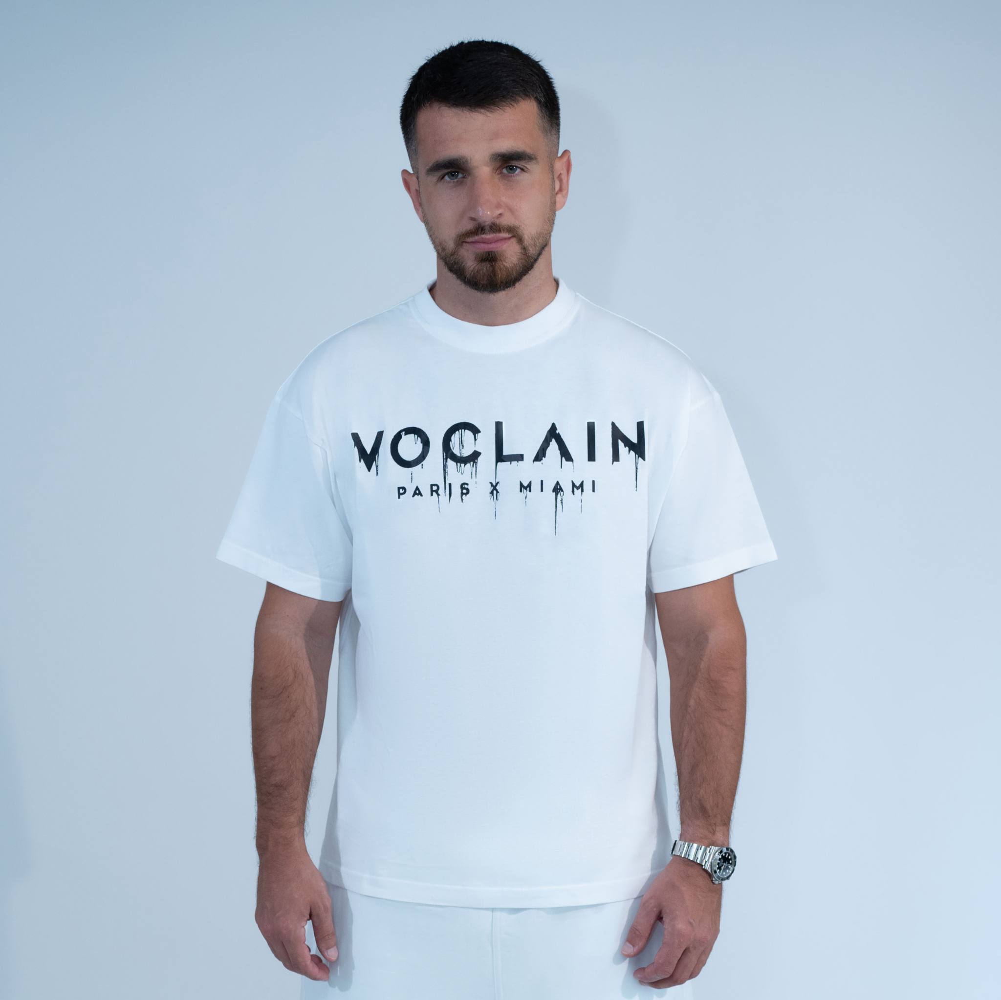 Voclain T-Shirt Oversized Blanc - Graffiti Drip Paris X Miami